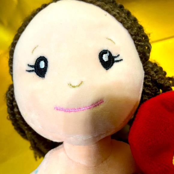 PURPLE MERMAID HOLDING CRAB PLUSH BY THE PETTING ZOO DOLL HAS EMBROIDERED FACE - Picture 11 of 16